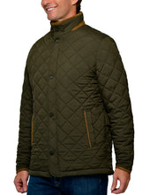 Load image into Gallery viewer, Men&#39;s Classic Diamond Quilted Hipster Car Coat - Olive
