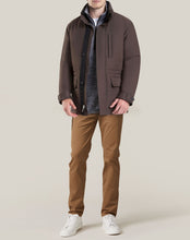 Load image into Gallery viewer, Men's THS® Heated Eco-Mimic-Down Metro Hipster Car Coat - Olive