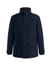 Load image into Gallery viewer, Men's THS® Heated Eco-Mimic-Down Metro Hipster Car Coat - Navy