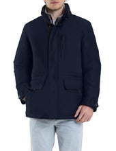 Load image into Gallery viewer, Men's THS® Heated Eco-Mimic-Down Metro Hipster Car Coat - Navy