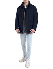 Load image into Gallery viewer, Men's THS® Heated Eco-Mimic-Down Metro Hipster Car Coat - Navy