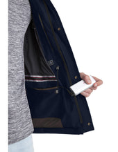 Load image into Gallery viewer, Men's THS® Heated Eco-Mimic-Down Metro Hipster Car Coat - Navy