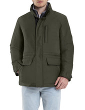 Load image into Gallery viewer, Men's THS® Heated Eco-Mimic-Down Metro Hipster Car Coat - Olive