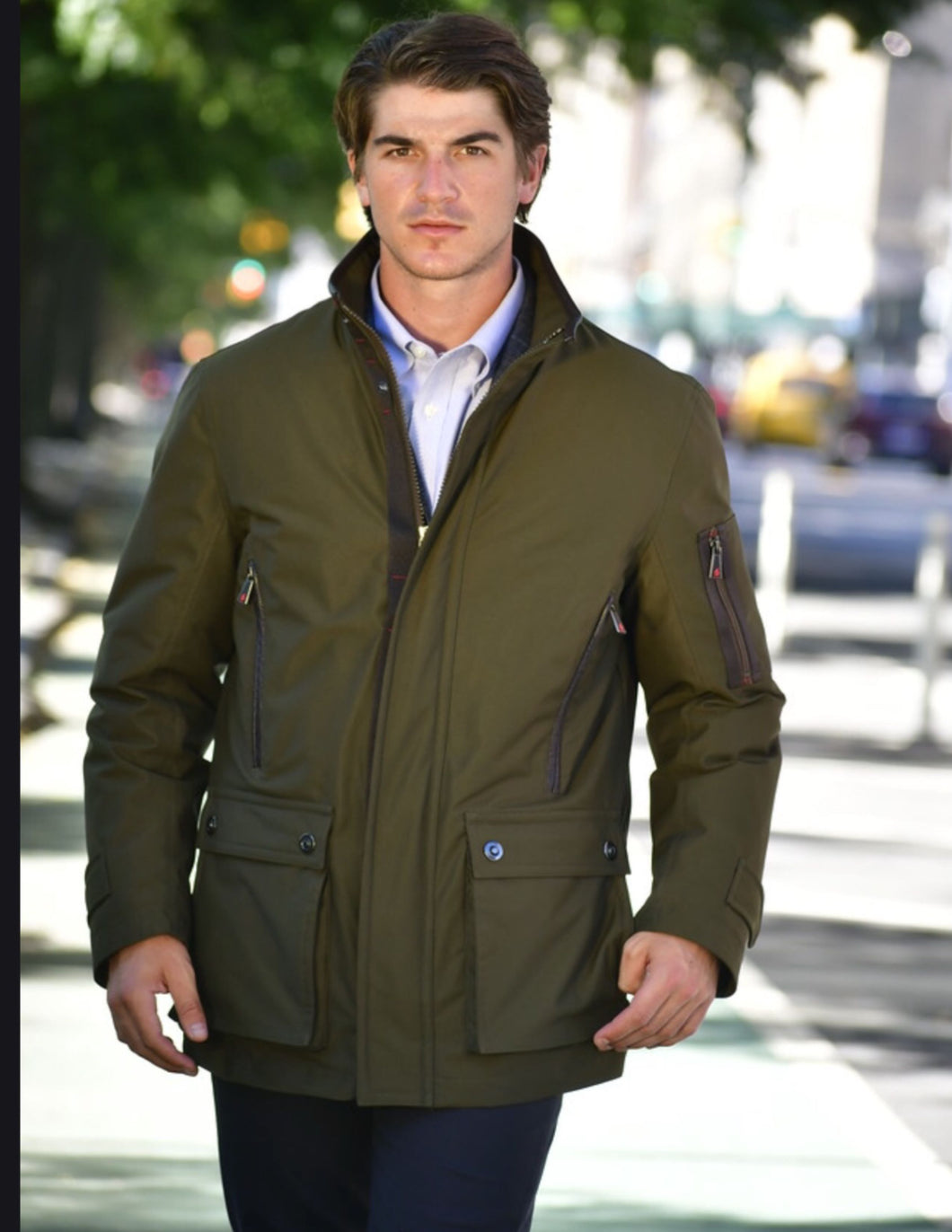 Men's THS® Heated Outdoor Parka with Removable Eco-Mimic-Down Layer - Olive