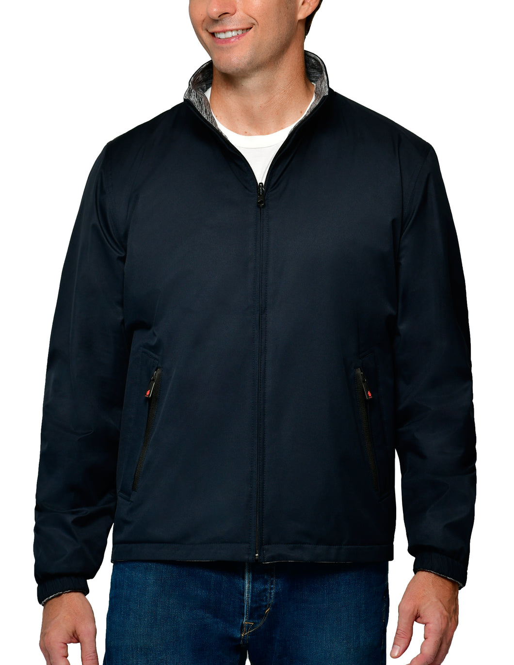 Men's Windbreaker Reversible Sheen Knit Fleece Jacket