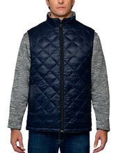 Load image into Gallery viewer, Men's Diamond Quilted Eco-Mimic-Down Reversible Knit Fleece Vest