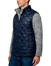 Load image into Gallery viewer, Men's Diamond Quilted Eco-Mimic-Down Reversible Knit Fleece Vest