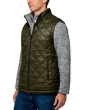 Load image into Gallery viewer, Men's Diamond Quilted Eco-Mimic-Down Reversible Knit Fleece Vest