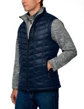 Load image into Gallery viewer, Men's Rectangle Quilted Eco-Mimic-Down Reversible Knit Fleece Vest