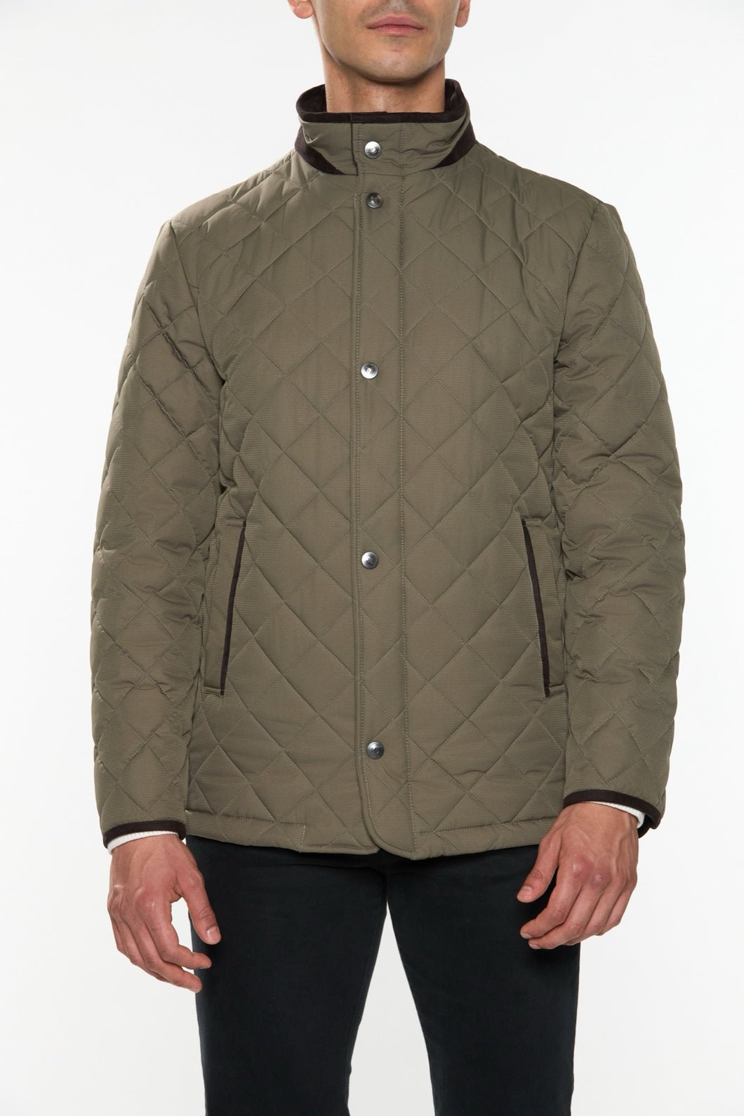 Men's Dobby Diamond Quilted Car Coat
