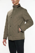 Load image into Gallery viewer, Men&#39;s Dobby Diamond Quilted Car Coat
