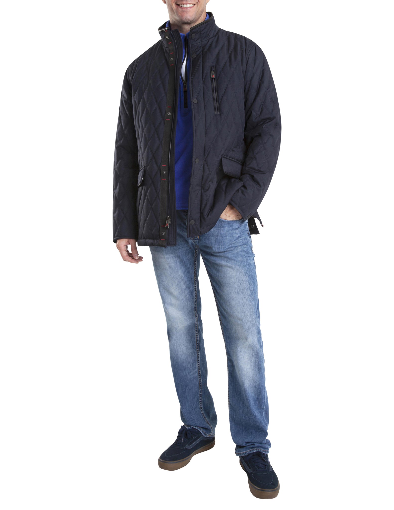 Mens quilted cheap car coat