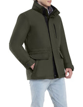 Load image into Gallery viewer, Men&#39;s THS® Heated Eco-Mimic-Down Metro Hipster Car Coat - Olive
