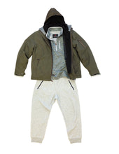 Load image into Gallery viewer, Men&#39;s Modern Outdoor Removable Mock Vest/Hood Hipster Jacket - Olive
