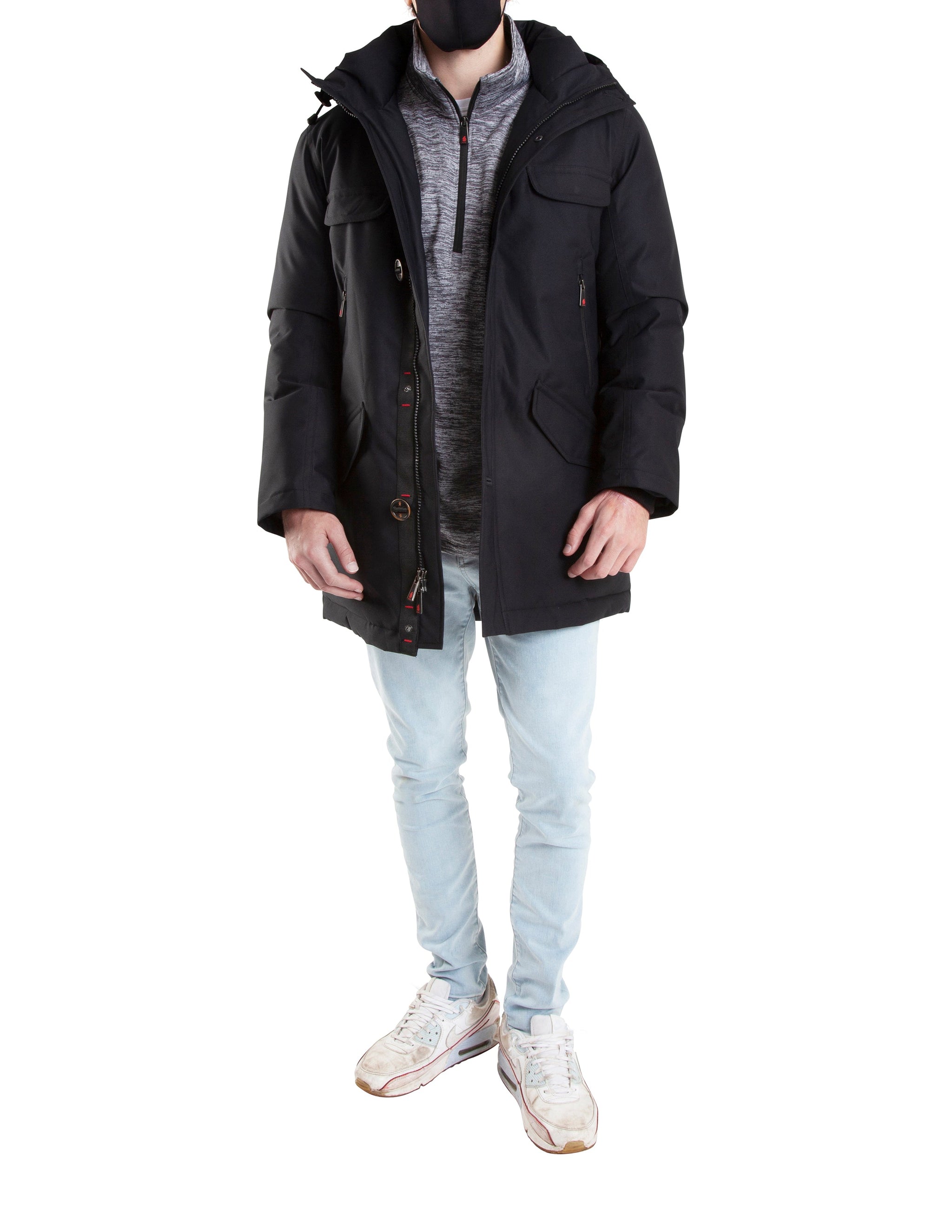 Men's Fishtail Down Fur Trim Hooded Parka – THERMOSTYLES