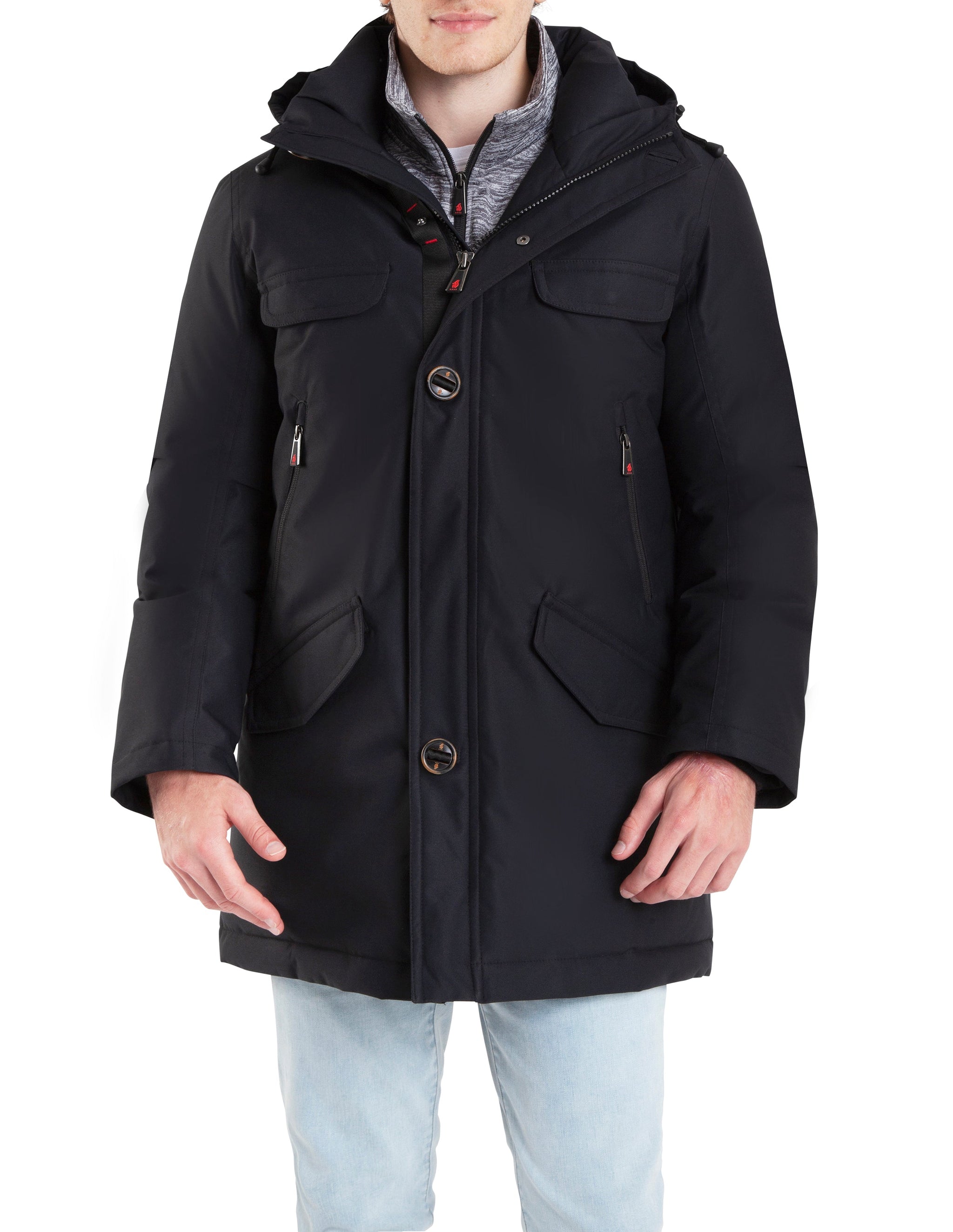 Men's Fishtail Down Fur Trim Hooded Parka – THERMOSTYLES