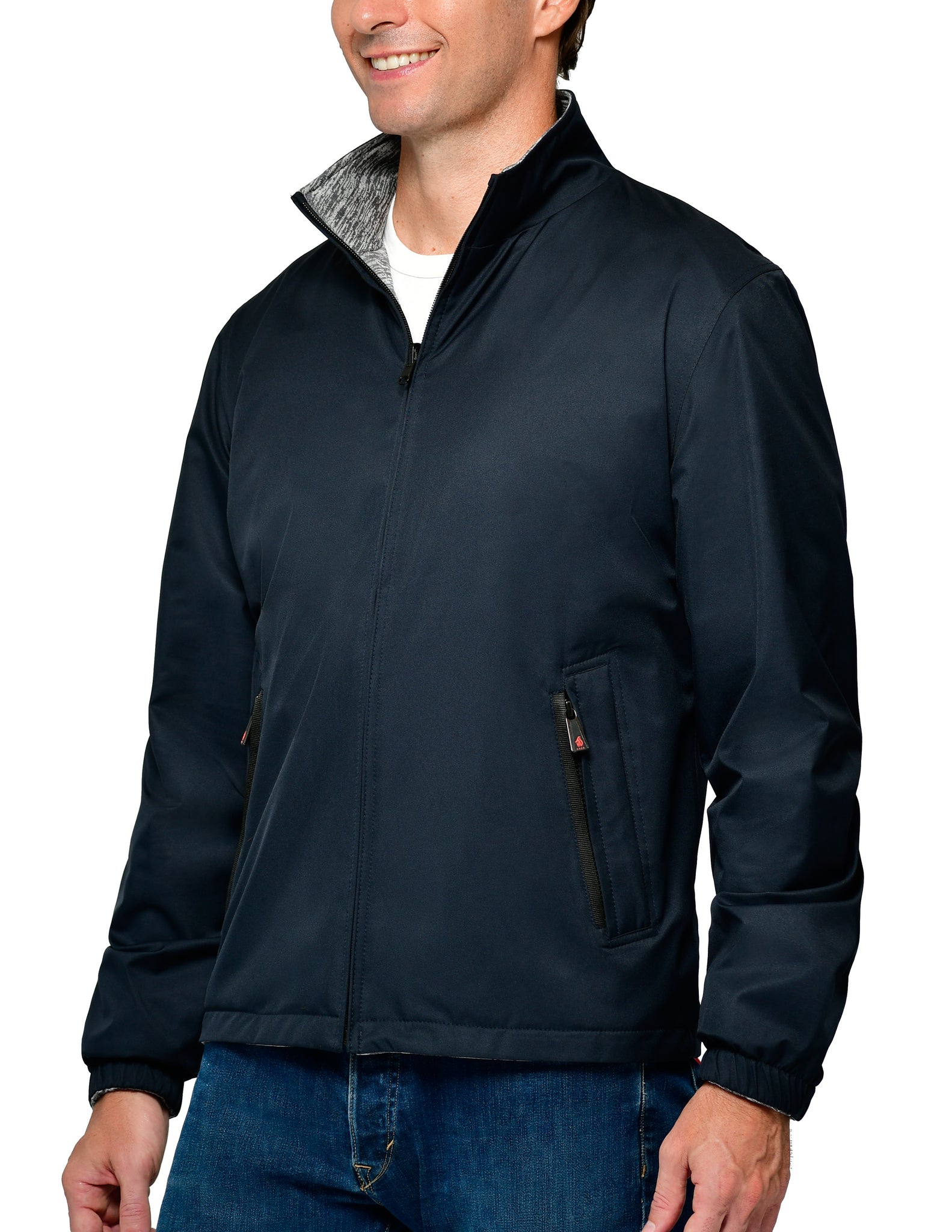 Men's Windbreaker Reversible Sheen Knit Fleece Jacket